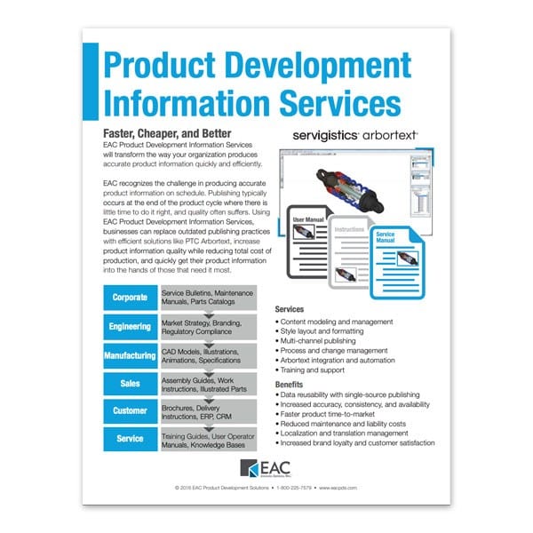 EAC Product Development Information Services Brochure